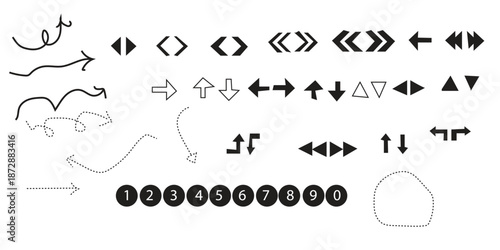 Collection of various arrow and shape icons