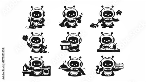 ai sebagI Household Assistant Vector Icons – Smart Homeai pembantu.eps