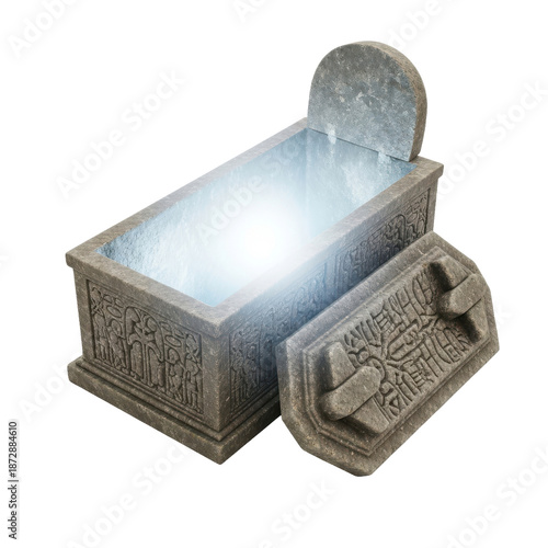 Ancient Stone Coffin Glowing With Light