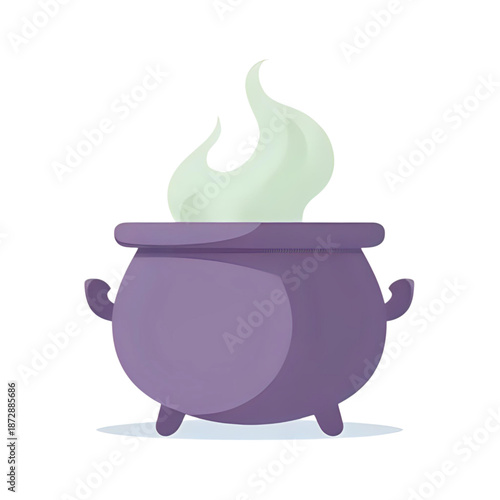 Mystical cauldron bubbling with green liquid in a fantasy setting