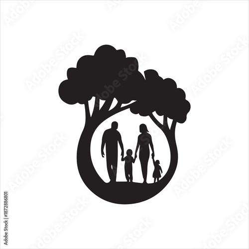 Silhouette Leaf containing two fish aquatic environment vector illustration