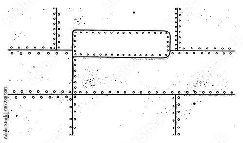 Industrial metal plate background with rivets and steel texture details