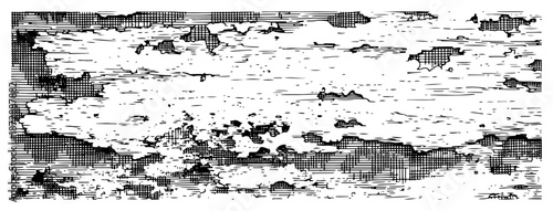 Horizontal distressed grunge texture background with peeling paint effects