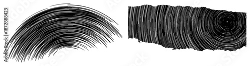 Abstract circular line texture resembling vinyl records or wood rings in black and white