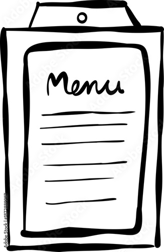Cafe Menu Board Line Art