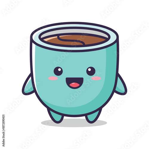 Coffee Mug Cartoon Character Illustration
