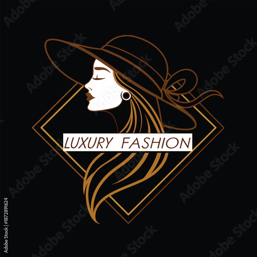 Retro vector illustration of a woman wearing a hat