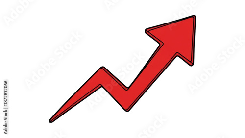 A red arrow pointing upwards indicating growth and progress