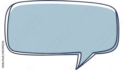 A light blue cartoon speech bubble on a white background viewed from the front