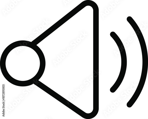 Volume up icon representing audio output and sound control for digital interfaces