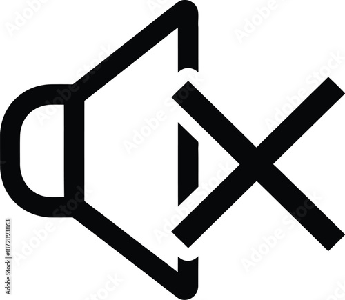 Mute speaker icon representing silent mode or turned off sound notification