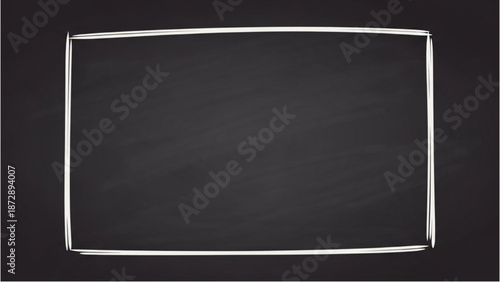 A blackboard with a white frame stands alone against a dark background.