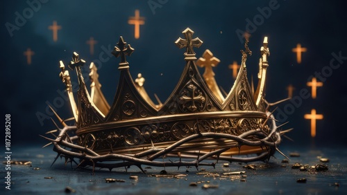 Golden crown with thorns