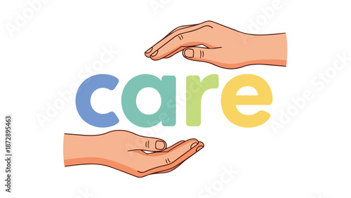 Depicting human hands offering gentle protection and supportive nurturing for the essential concept of care, symbolizing profound empathy and