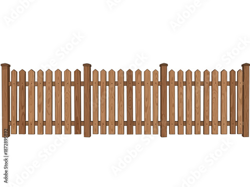 Wooden Fence Section Rustic Barrier for Garden or Property Boundary