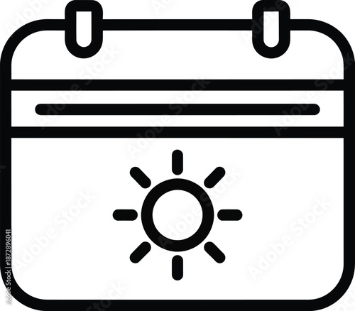 Summer schedule planning with a calendar and sun icon representing bright days