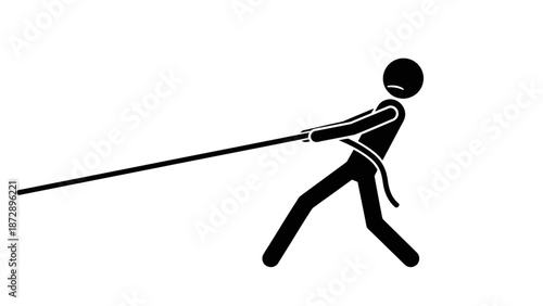 Vector illustration featuring the black silhouette of an athlete in a golf competition, alongside a man with a sword and a person skiing to represent sport and balance