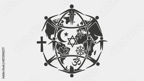 A 3d metal icon design featuring the coat of arms of Ukraine as a global symbol on a vector earth map illustration concept