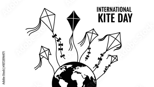 Vector illustration of a global map on a black and white Halloween background with bats representing a dark world travel concept and international business network design