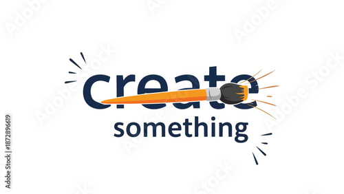 Inspirational design showcasing a paintbrush creatively integrated into text encouraging artistic endeavors