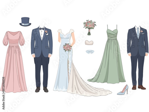 Elegant Wedding Attire Collection Formal Dresses and Suits for the Bridal Party
