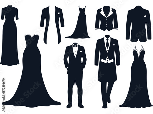 Elegance in Silhouette A Collection of Formal Wear Illustrations