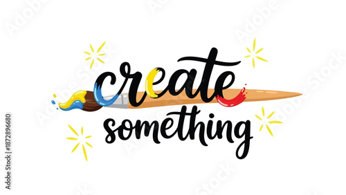 Inspiring artistic expression with a colorful paint brush promoting imaginative creation and the joy of making something new and unique visual