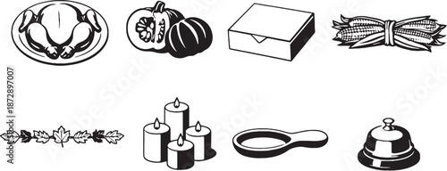 Thanksgiving Turkey Parts and Cuts eps