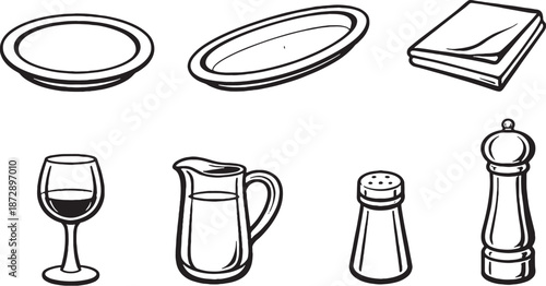 Thanksgiving Tableware and Hosting Essentials Icons eps
