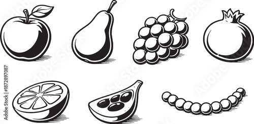 Thanksgiving Fruits and Garnish Icons eps