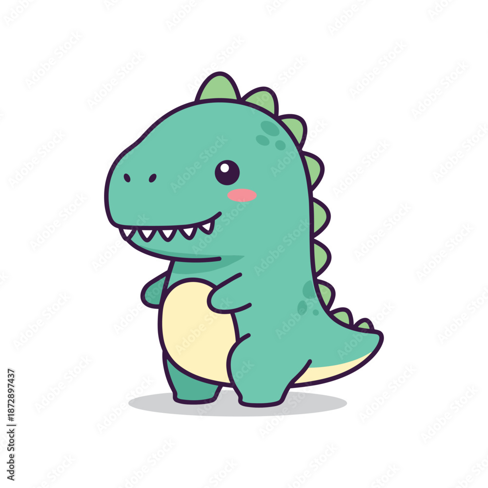 Fototapeta premium Adorable Cartoon Dinosaur Illustration