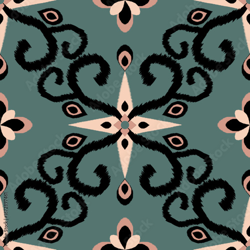 Floral damask pattern. Vector abstract floral damask seamless pattern. Classic floral damask pattern use for any printing.