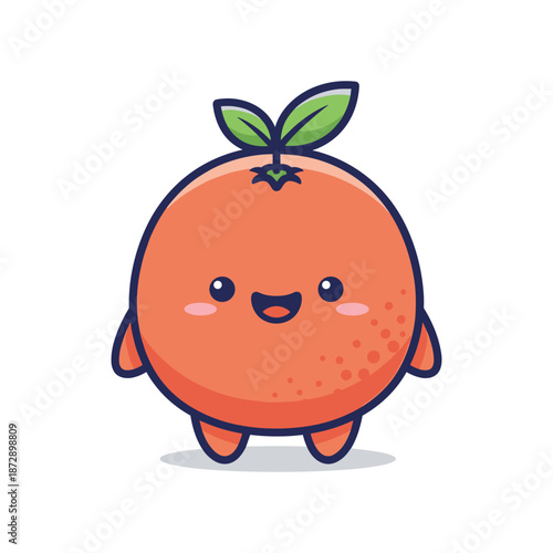 Adorable Cartoon Orange Character Illustration