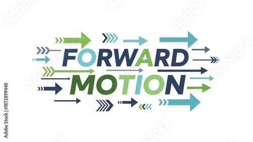 Abstract graphic for forward motion, progress, and strategic advancement with colorful arrows depicting growth.