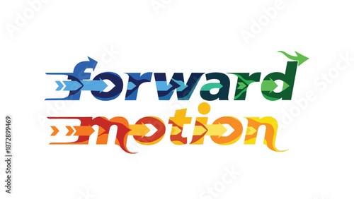 Illustrative concept symbolizing dynamic advancement and continuous momentum forward towards growth