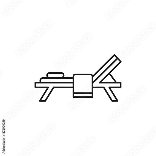 Relaxation lounge chair with towel and cushion in minimalist design  