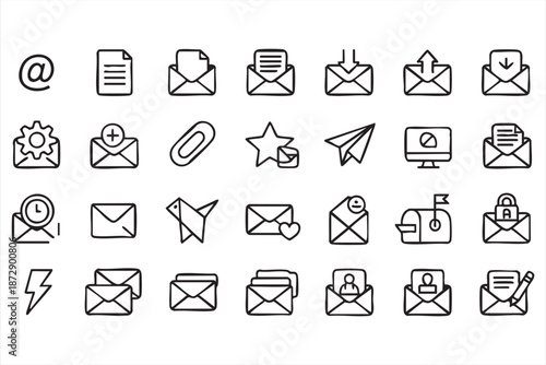 Customer Support Email Icons for Communication Platforms