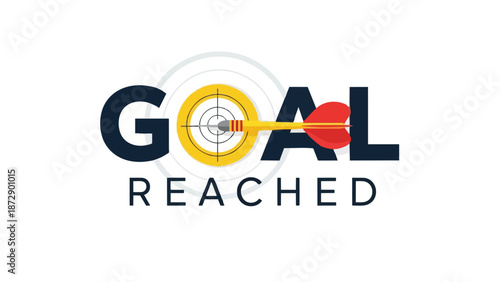 This compelling graphic illustrates the powerful concept of a target successfully achieved a clear bullseye moment signaling ultimate triumph and