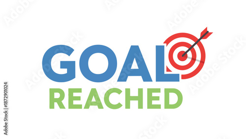 Visual representation of a successful objective attainment hitting the bullseye on target