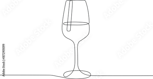 Empty wine glass on table Vector