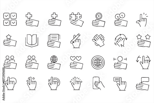 Mobile Touch Control Line Graphics for User Experience Design