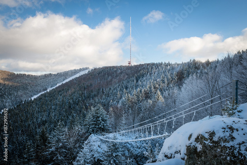 Breathtaking winter landscape from the Skalka lookout point in Slovakia