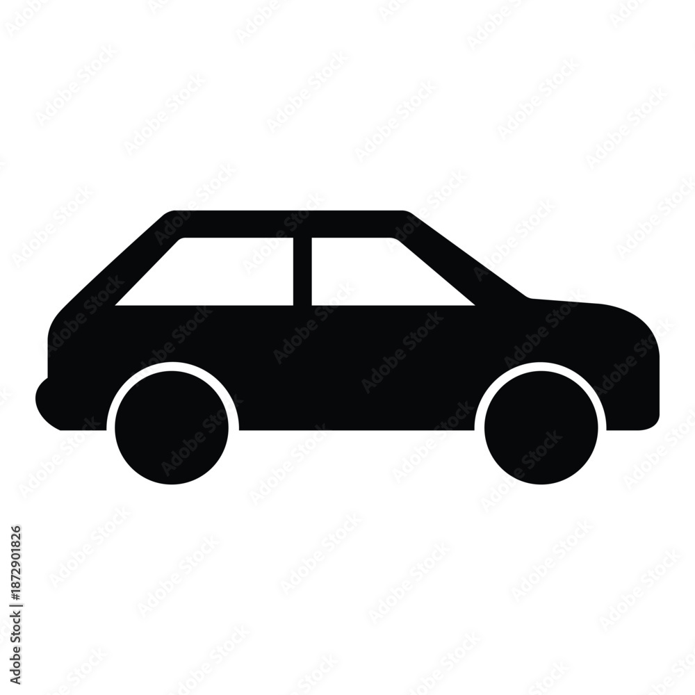 Fototapeta premium Simple car icon representing transportation and mobility
