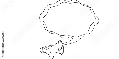 Megaphone with speech bubble Vector