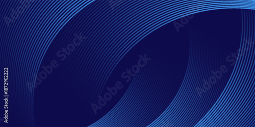 Abstract blue background with glowing curved lines. Shiny blue swirl curve lines design. Spiral lines. Geometric oval pattern.