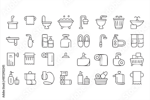 Bathroom Maintenance Line Graphics for Housekeeping Software