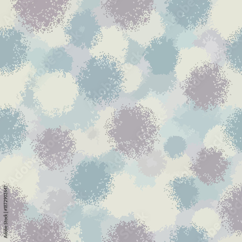 Soft Pastel Abstract Dandelion Seed Puffs Seamless Pattern. Vector Illustrations. EPS Editable