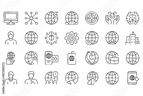 Worldwide Communication Icons for Cloud Infrastructure Platforms
