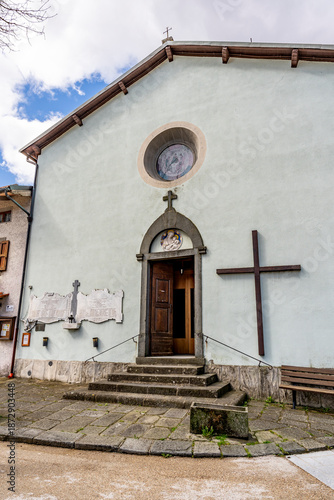Church of Saints Mary and Cyril in the picturesque and quiet mountain village of Pian degli Ontani, province of Pistoia, Tuscany.