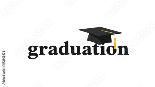 A pristine minimalist graphic design effectively capturing the essence of academic accomplishment and the celebrated milestone of completing an